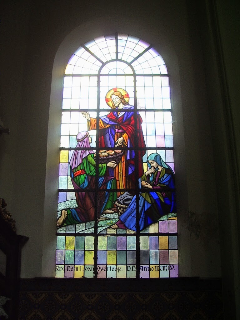 kerk, jezus, glasraam, glas in lood, raam